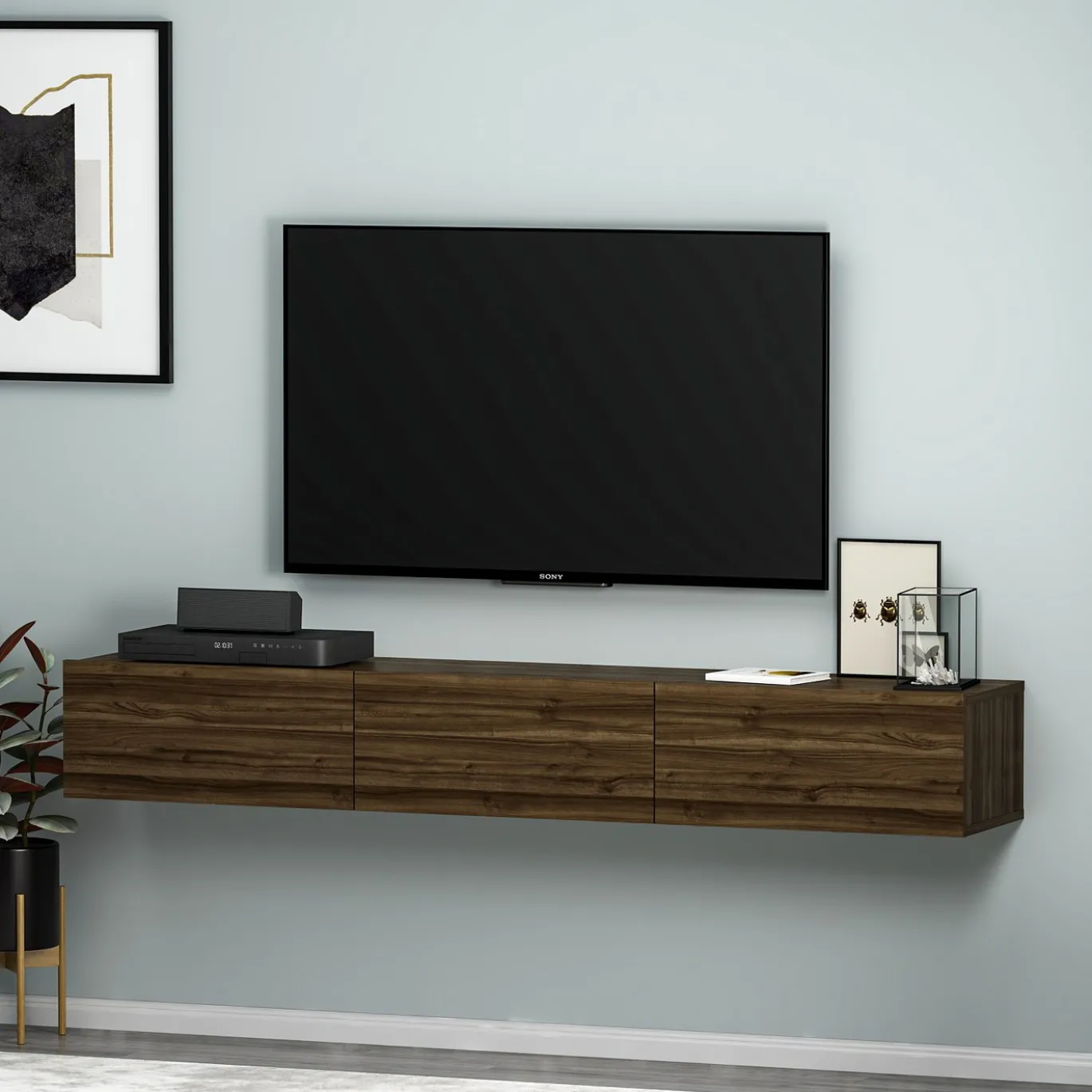 Zwevend Tv-meubel Terra Walnoot 180cm
