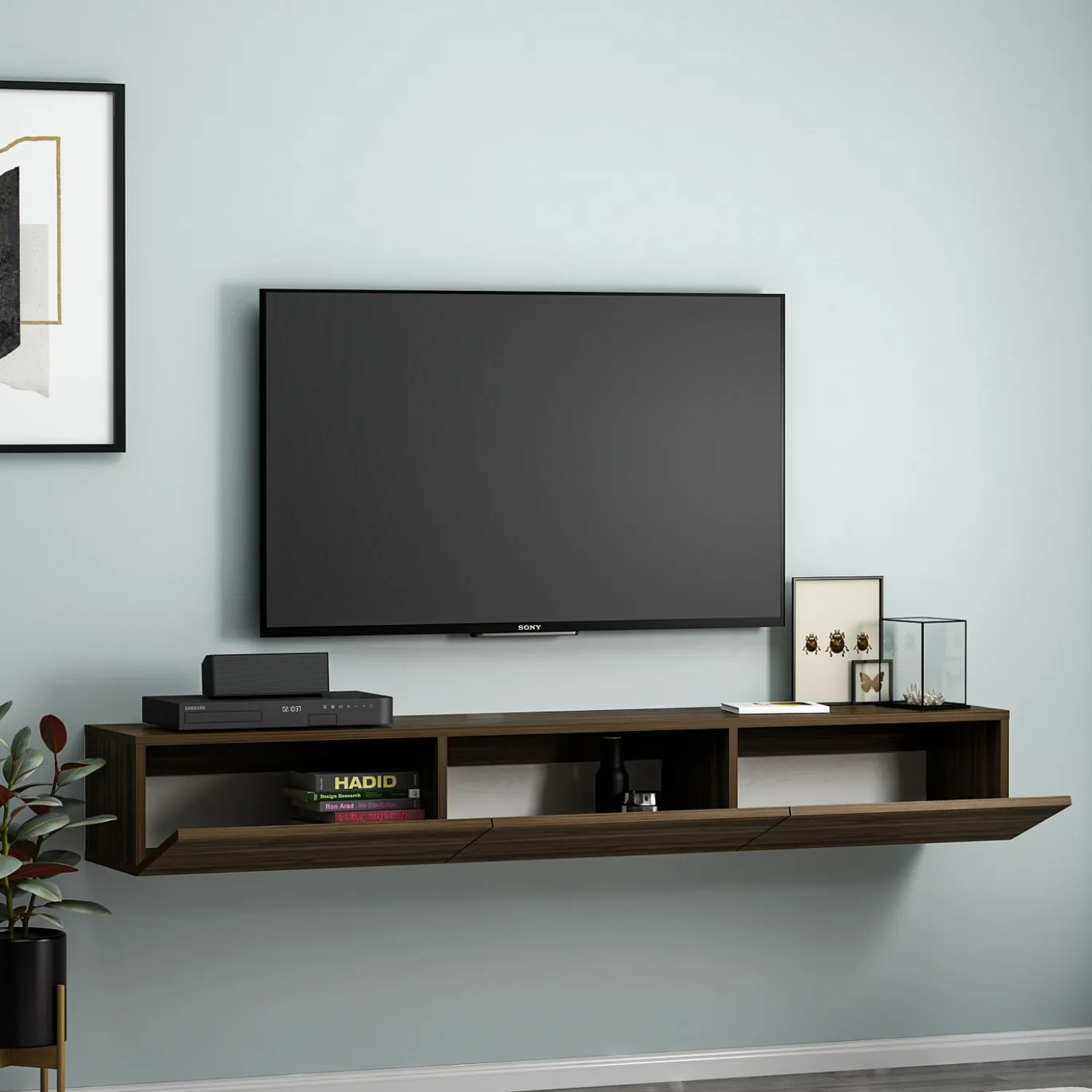 Zwevend Tv-meubel Terra Walnoot 180cm