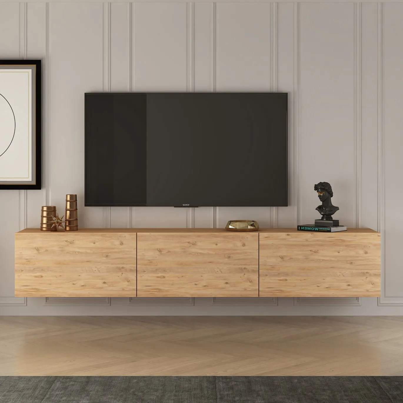 Zwevend Tv-meubel West Naturel 150cm