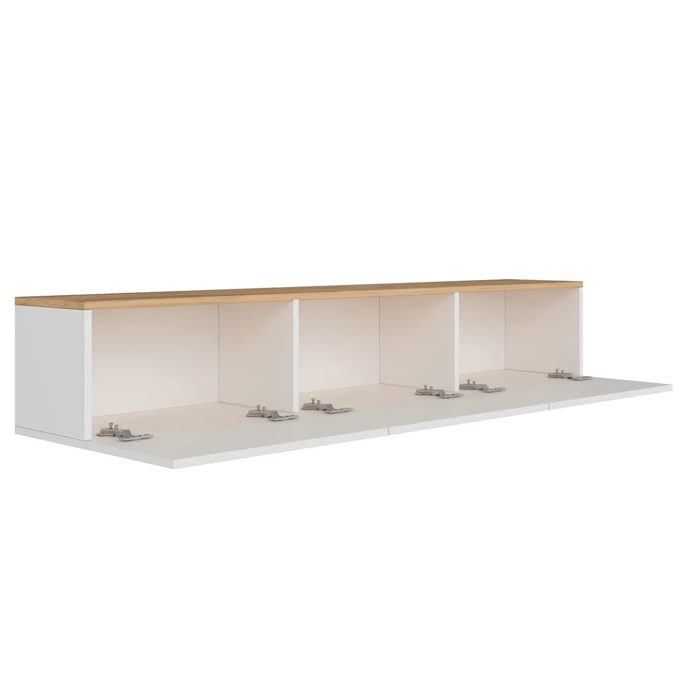 Zwevend Tv-meubel West Wit/Naturel 150cm