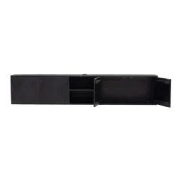 Zwevend Tv-meubel Zen Zwart 200cm 4-deurs - Giga Meubel