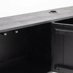 Zwevend Tv-meubel Zen Zwart 200cm 4-deurs - Giga Meubel