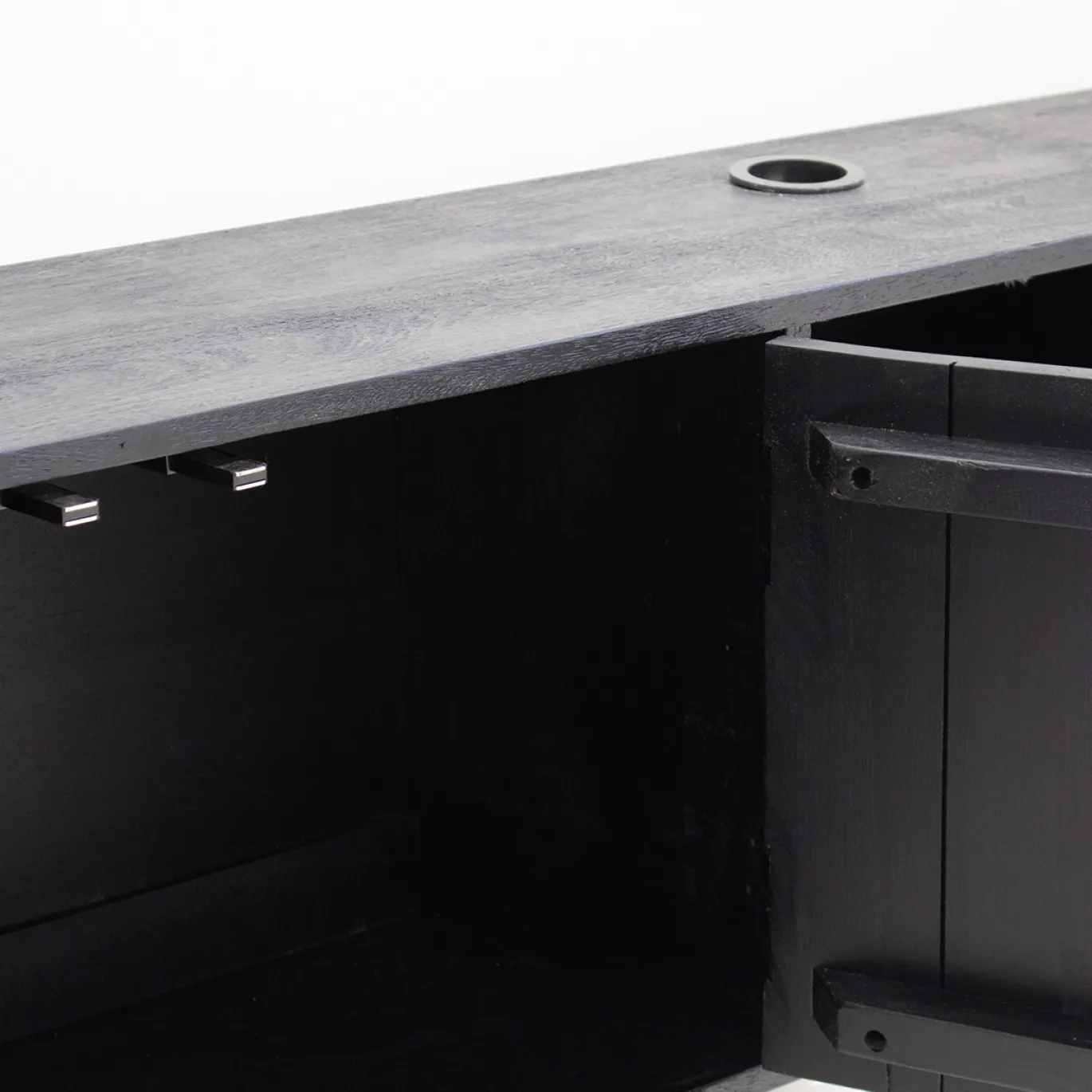 Zwevend Tv-meubel Zen Zwart 200cm 4-deurs - Giga Meubel